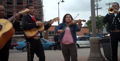 Many Mariachi band will rehearse in Mariachi Plaza in Boyle Heights, Los Angeles, CA. image of Mariachi band rehearsing in Mariachi Plaza in Boyle Heights, Los Angeles, CA.